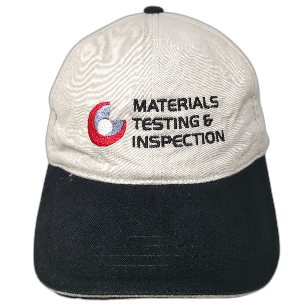 AMC Materials Testing & Inspection Hat Beige Black Baseball Cap One Size Logo